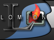 logo firmy Lomion - kominki pomorskie, wkłady kominkowe